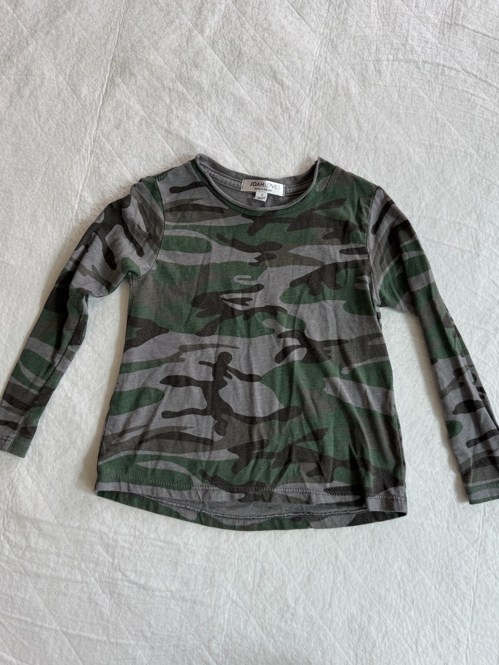 Joah Love Camo Long Sleeved Shirt Size 2T